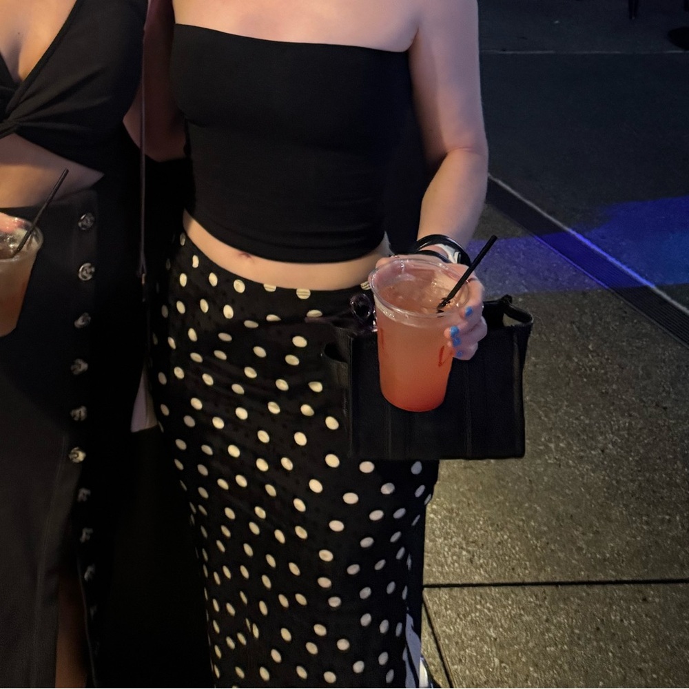 Topshop satin midi skirt